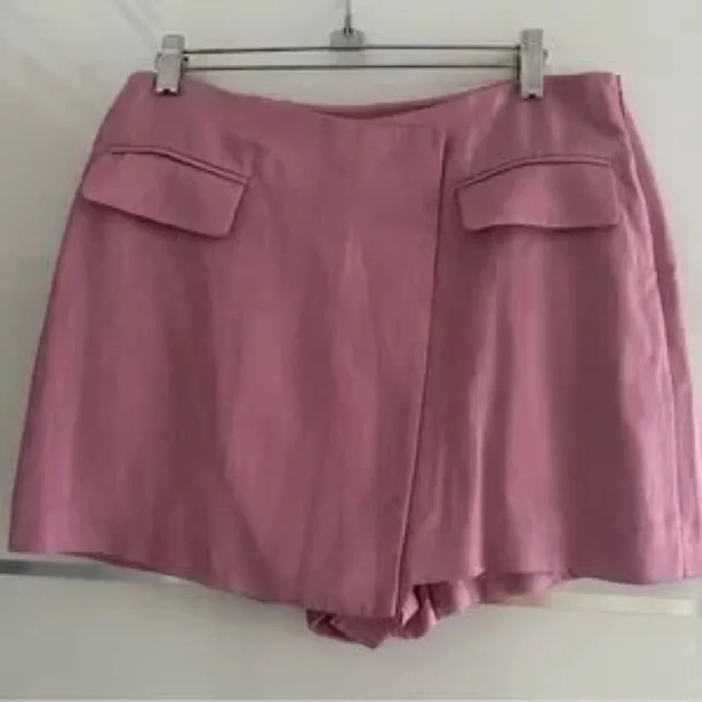 NEW Express Pink Powder linen blend skort 14 Barbiecore